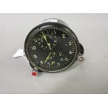 Russian aircraft clock with luminous hands and Arabic numerals, 3.25inch diameter