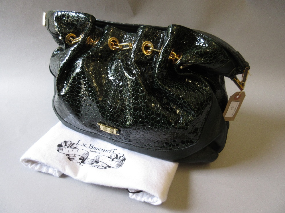 Stuart Weitzman, Spider evening bag in pewter fabric with cord shoulder strap, having original - Image 3 of 4