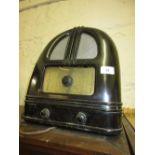 Philco Art Deco brown Bakelite dome top valve radio