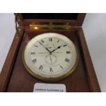 Paul Dittisheim, a small mahogany cased lever deck marine chronometer, the silvered dial with
