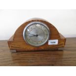 Art Deco walnut and inlaid dome shaped mantel clock together with a 19th Century ebonised mantel