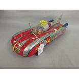 Japanese tin plate battery operated space car