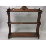 19th Century walnut three shelf wall bracket