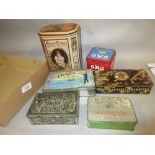 Small group of vintage and reproduction advertising trade tins