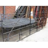 Modern good quality wrought iron heavy double gate with scroll work decoration, 51ins high x