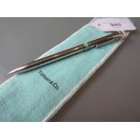 Tiffany and Company silver cased ballpoint pen with dust cover