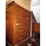 Late 19th / early 20th Century mahogany safe cabinet having galleried top with single door simulated