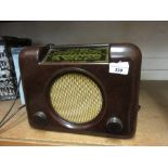 Mid 20th Century Bush brown Bakelite radio