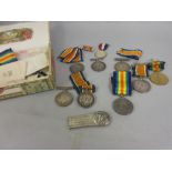 World War I group of two medals awarded to Private H. Taelman A.S.C., four 1914 / 1918 World War