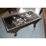 Reproduction Chinese black lacquered mother of pearl inlaid coffee table Some losses to lacquer,