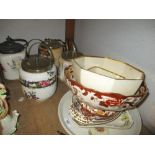 Various items of modern Masons Ironstone and a Portmeirion dish, together with four floral decorated