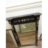 Regency black patinated and gilded pier mirror