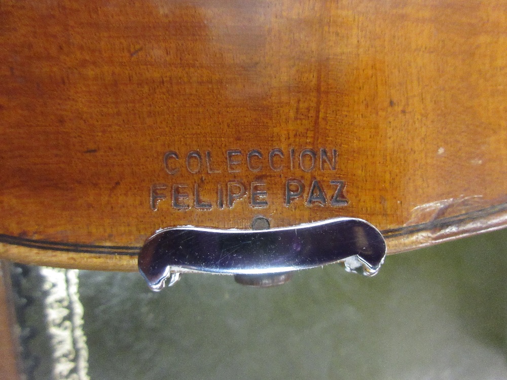 Antique violin with 14.25in one piece back bearing various labels including Houvenel Paris and - Image 6 of 16