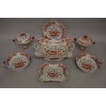 Late 19th / early 20th Century Spode Stone China Imari pattern floral decorated dessert service