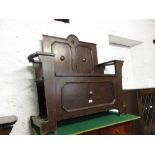 Early 20th Century oak box seat hall bench / stick stand