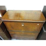 19th Century Continental walnut Biedermeier type secretaire chest, the fall front enclosing a well