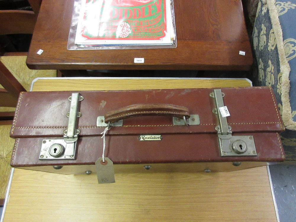 Mid 20th Century Revelation brown leather suitcase No bad smelling odours - Image 3 of 8