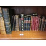 Quantity of various leather bound volumes including three small volumes, ' History of England '