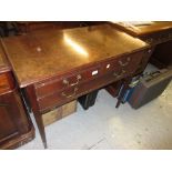 19th Century mahogany lowboy the moulded top above two short and single long drawer with brass
