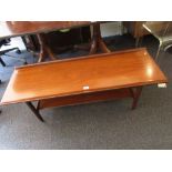 Mid 20th Century rectangular teak two tier coffee table