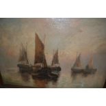 F.E. Jamieson, oil on canvas, various sailing vessels, signed 19.5ins x 29.5ins , gilt framed (