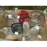 Glass figure of a horse, ice bucket, perfume bottle and sundry other glassware