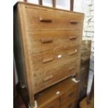 Early 20th Century limed oak four drawer bedroom chest