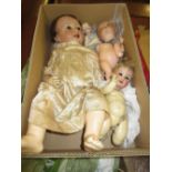 Small Armand Marseille bisque headed baby doll (at fault), another similar bisque headed doll (