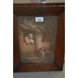 Pair of 19th Century rosewood stipple engravings, rural scenes