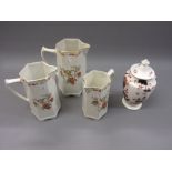 20th Century Coalport Hong Kong pattern covered vase together with a graduated set of three