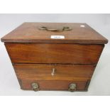 19th Century mahogany apothecary cabinet the double hinged cover enclosing a fitted interior (