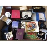 Box of various costume jewellery, some boxed
