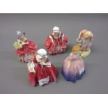 Group of five Royal Doulton small figurines including Lavinia HN1955, Goody Two Shoes HN2037 ,
