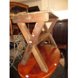 19th Century rectangular pine side table on crossover supports