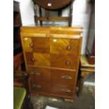 Mid 20th Century chest of four drawers on shaped supports, together with a 20th Century mahogany