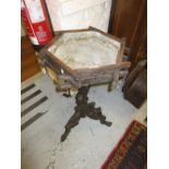 19th Century Black Forest carved wooden fern stand with a naturalistic carved column and tripod