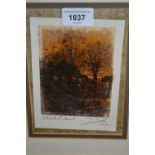 D. Dash, signed mixed media ' Blackheath Sunset ', together with three other pictures and prints