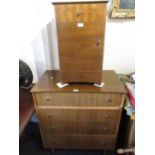 Mid 20th Century Uniflex three piece bedroom suite comprising: four drawer chest, dressing table