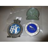 R.A.C. car badge and two others