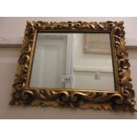 Small early 20th Century Florentine style rectangular gilt wall mirror 15ins x 30ins Estimate of £30