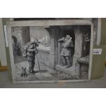 Charles Mills Sheldon, two monochrome watercolour illustrations, signed, unframed