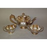 20th Century Sheffield silver three piece tea service