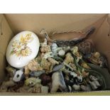 Quantity of various Wade Whimsies animal figures and two dishes