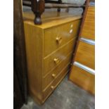 Mid 20th Century teak four drawer bedroom chest on a plinth base