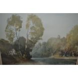 Russell Flint coloured print 'October Morning on the Boise', gilt framed, signed in pencil and