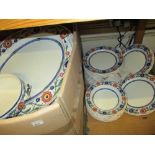 Wedgwood Etruria ' Rhodes ' pattern dinner service including: nine graduated meat dishes, three