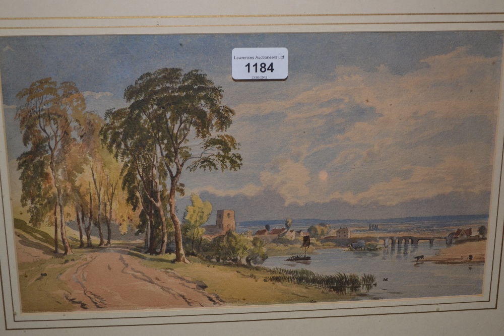 19th Century English school, watercolour, ' View on the Thames Towards Caversham Bridge and