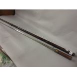 19th Century hardwood swordstick with 48in long rapier blade