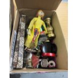 Various wooden puppets, wooden condiments, carved wooden dolls etc