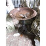 Cast iron garden bird bath